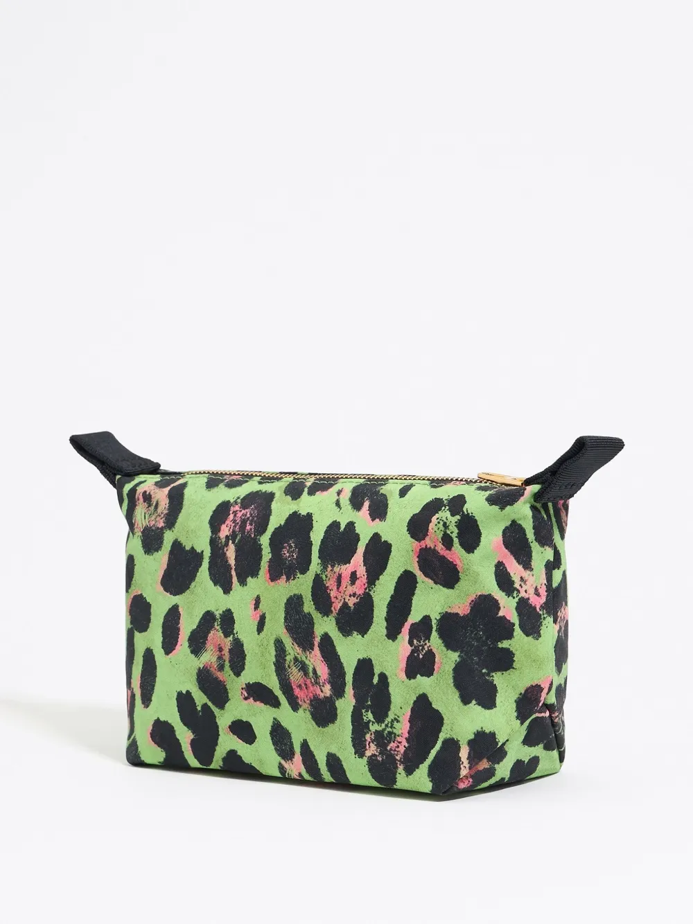 Bimba y Lola Make-up tas met luipaardprint - Groen