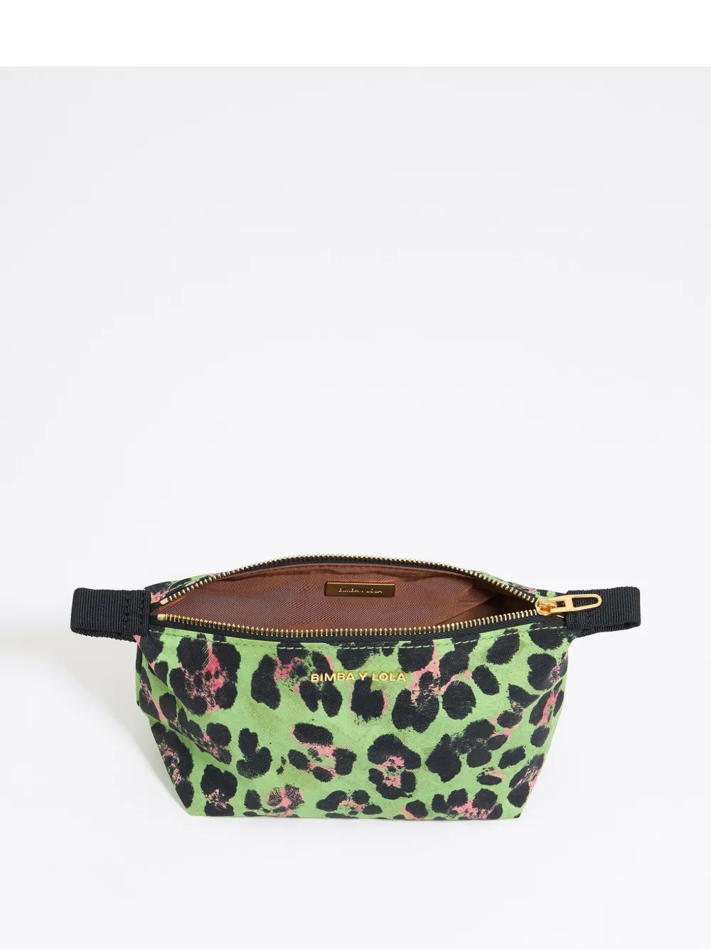 Bimba y Lola Make-up tas met luipaardprint Groen