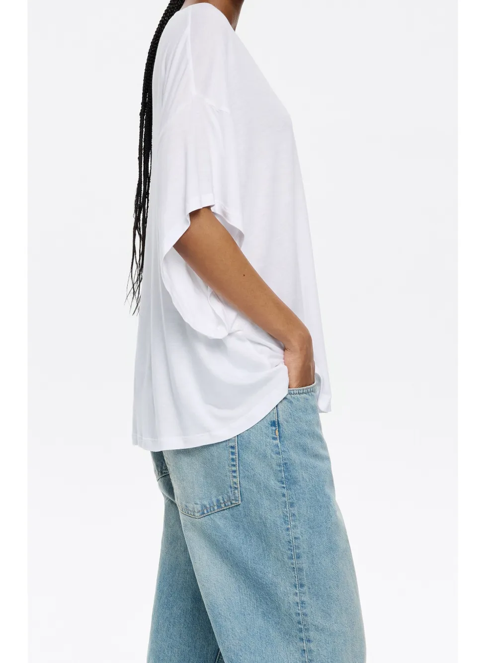 Bimba y Lola T-shirt met verlaagde schouders Wit