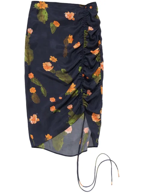 Bimba y Lola Cactus-motif ruched skirt