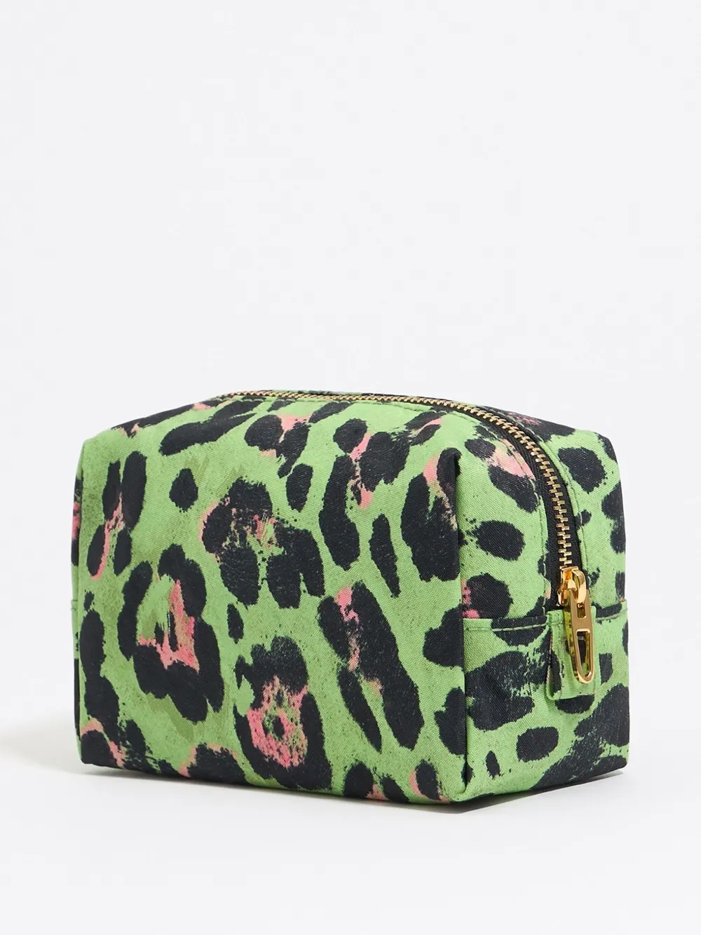 Bimba y Lola Make-up tas met luipaardprint - Groen