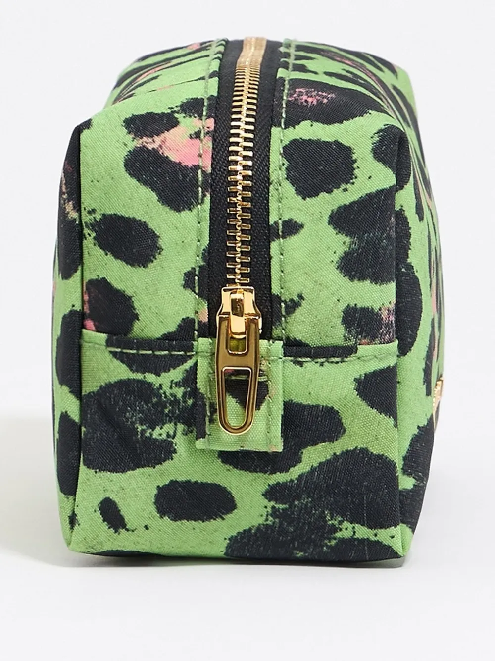 Bimba y Lola Make-up tas met luipaardprint Groen