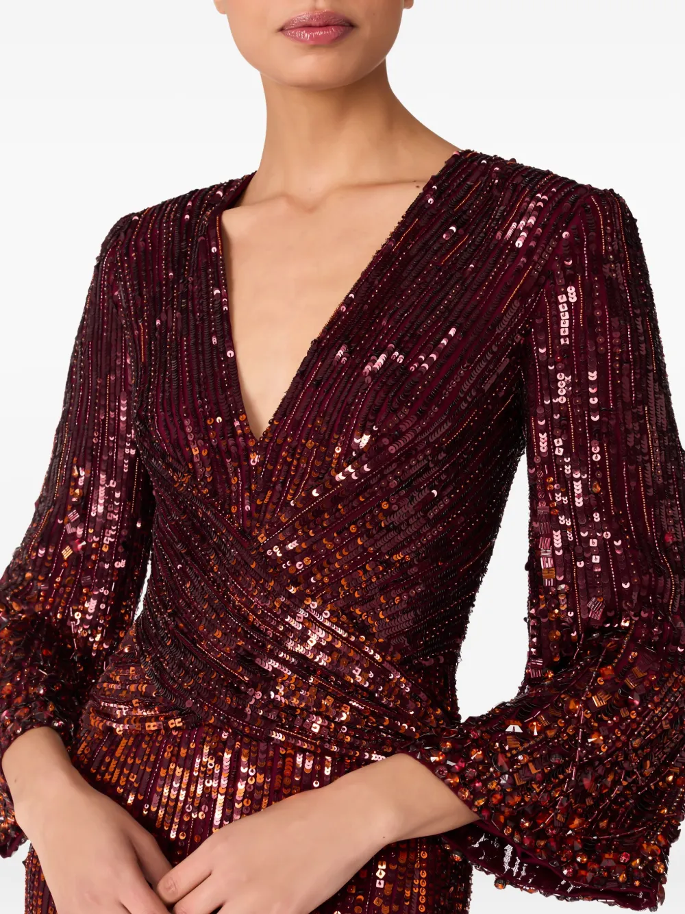 Jenny Packham Cosmos Maxi Dress In Red
