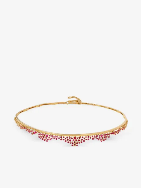 Ananya 18K yellow gold Scatter diamond and sapphire choker