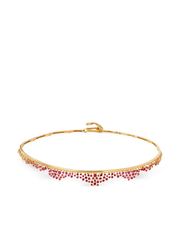 Ananya 18K Yellow Gold Scatter Diamond and Sapphire Choker