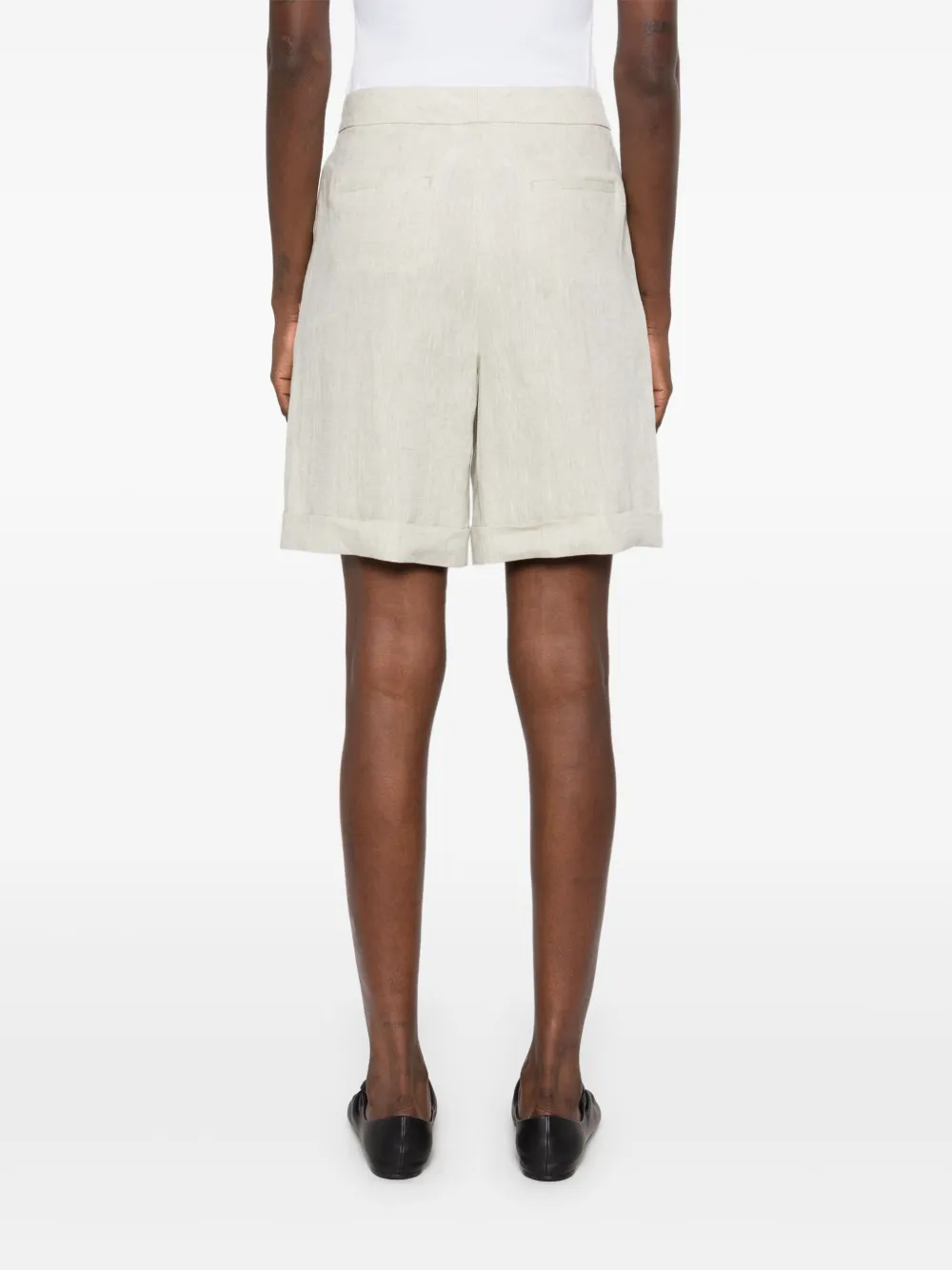 Peserico Linnen shorts Groen