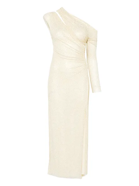 Self-Portrait rhinestone-embellished gathered gown