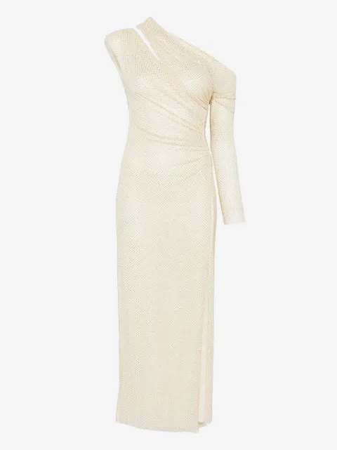 Self-Portrait rhinestone-embellished gathered gown