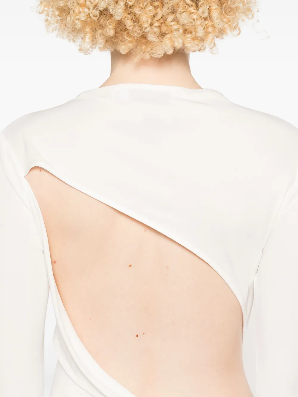 Self-Portrait Gesmockte jersey maxi-jurk Wit