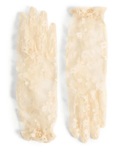 Gants en dentelle à détail VLogo - Valentino Garavani - Modalova
