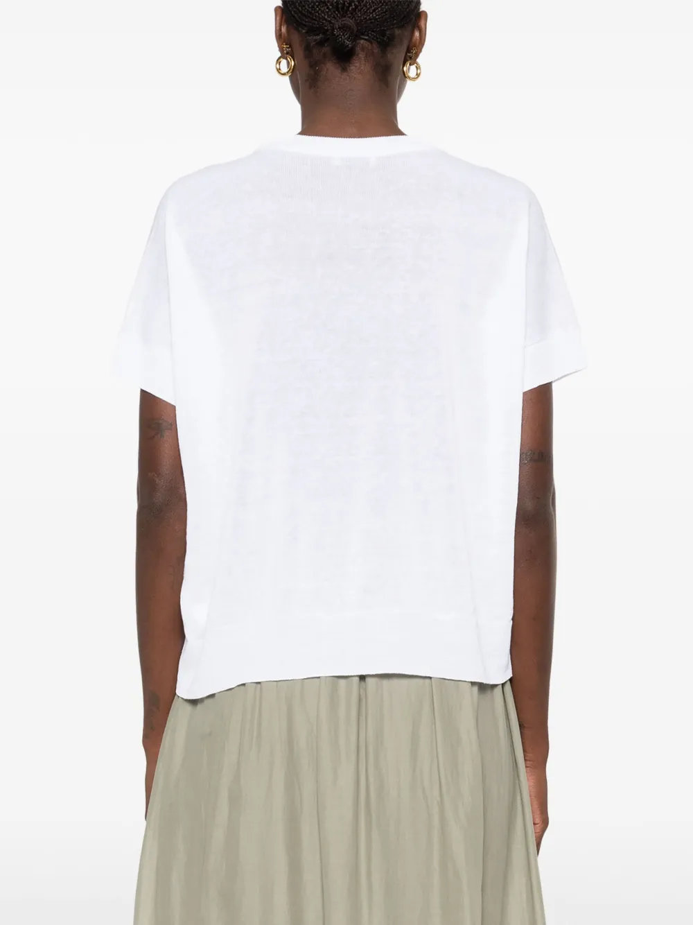 Peserico T-shirt met kralen Wit