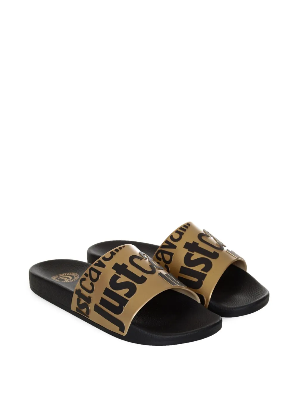 Just Cavalli logo-print slides Gold