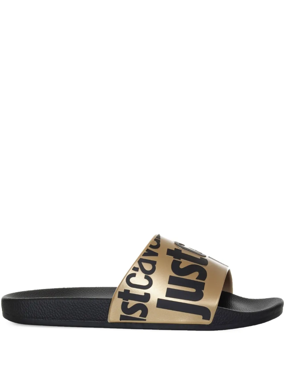 Just Cavalli logo-print slides Gold