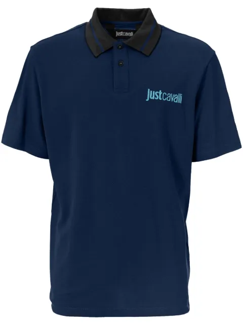Just Cavalli logo-embroidered polo shirt