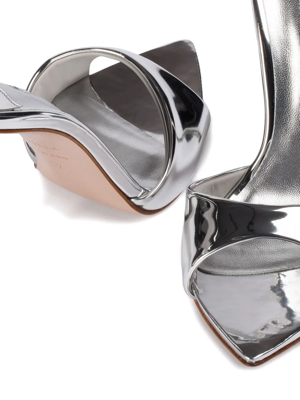 Le Silla 80mm Bella metallic sandals Silver