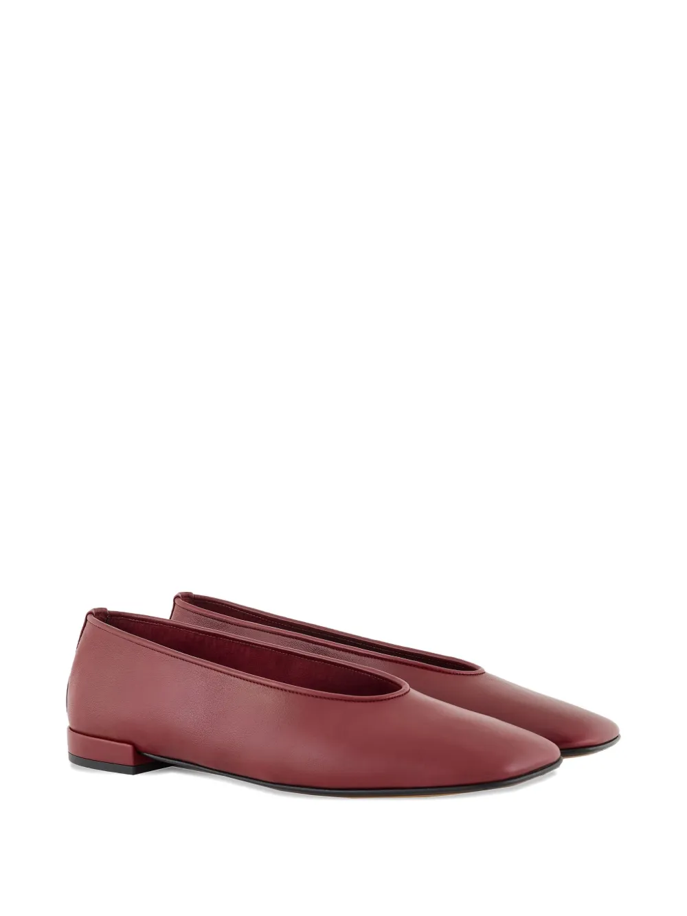 Giorgio Armani smooth-leather ballerinas - Rood