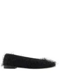 Giorgio Armani faux-fur ballerinas - Black