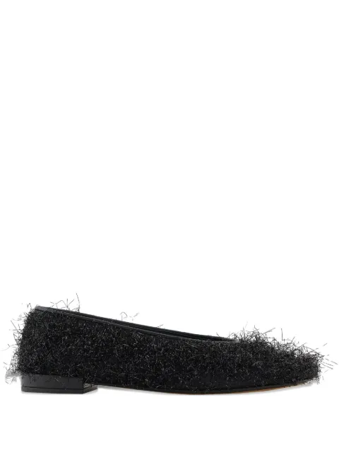 Giorgio Armani flats de pelo artificial