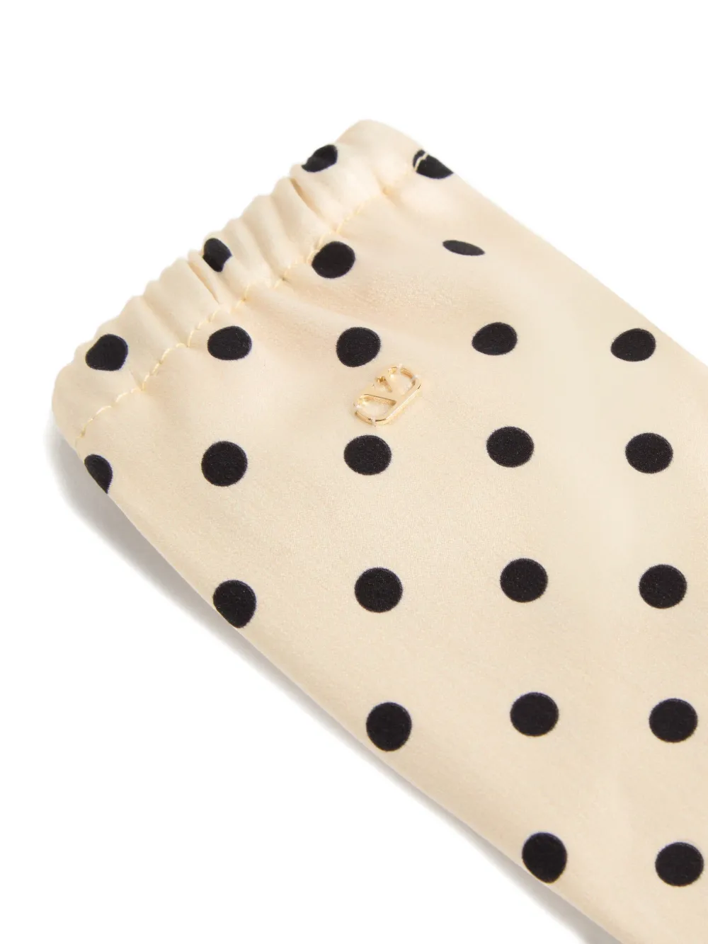  Valentino Garavani Vlogo Signature Polka-print Silk Gloves - Neutrals 