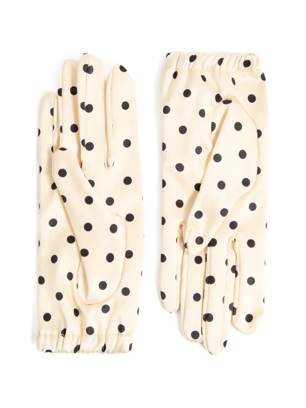  Valentino Garavani Vlogo Signature Polka-print Silk Gloves - Neutrals 
