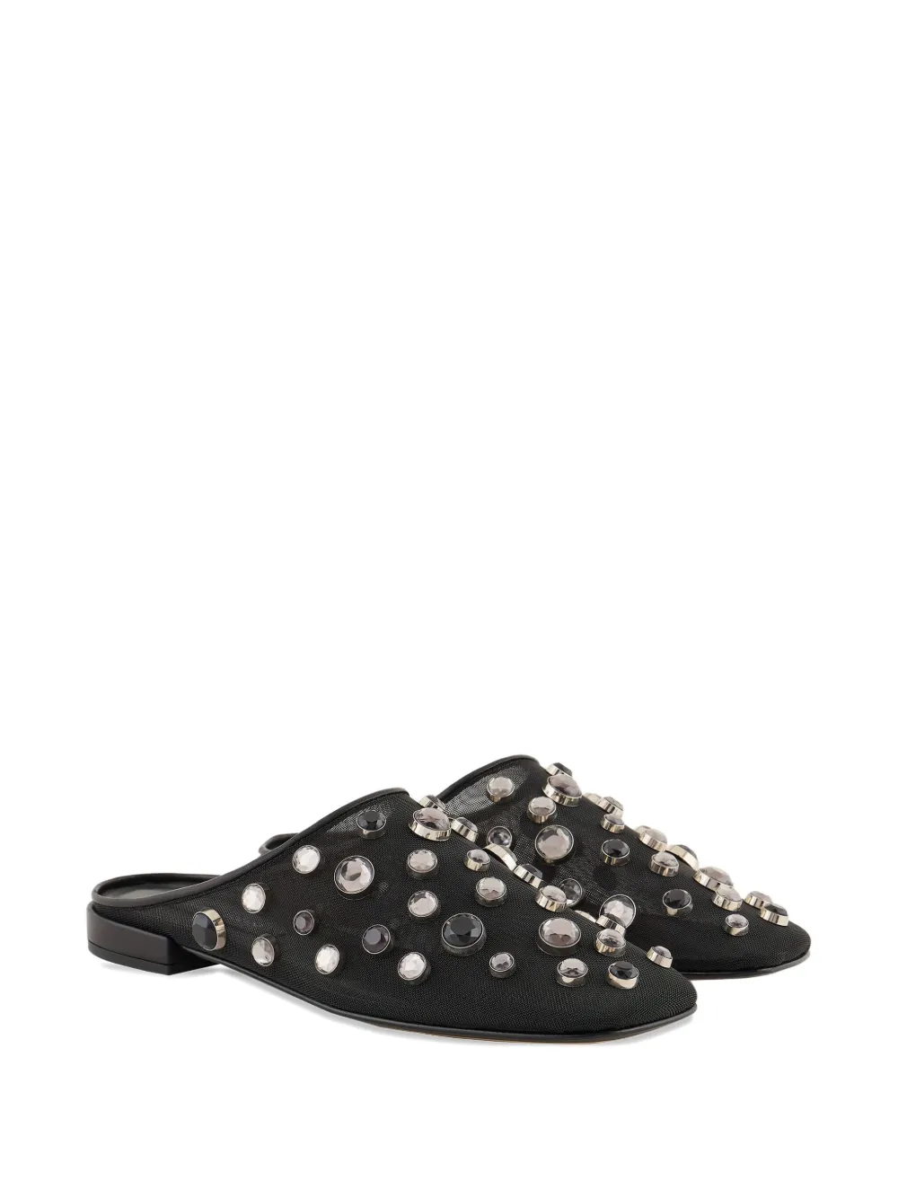 Giorgio Armani rhinestone-embellished mules Black