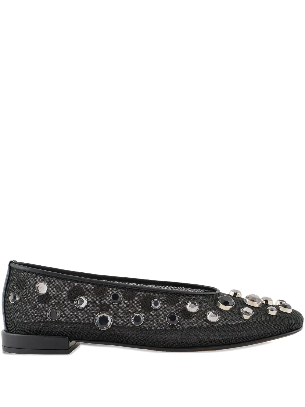 GIORGIO ARMANI RHINESTONE-EMBELLISHED BALLERINAS