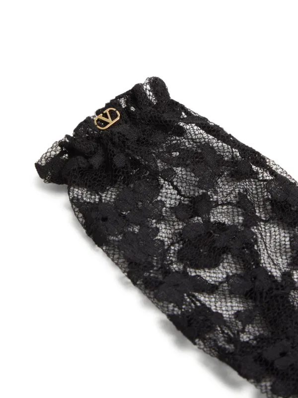 手袋 Valentino Garavani Black lace Vlogo Signature gloves Valentino Garavani Black lace Vlogo Signature gloves