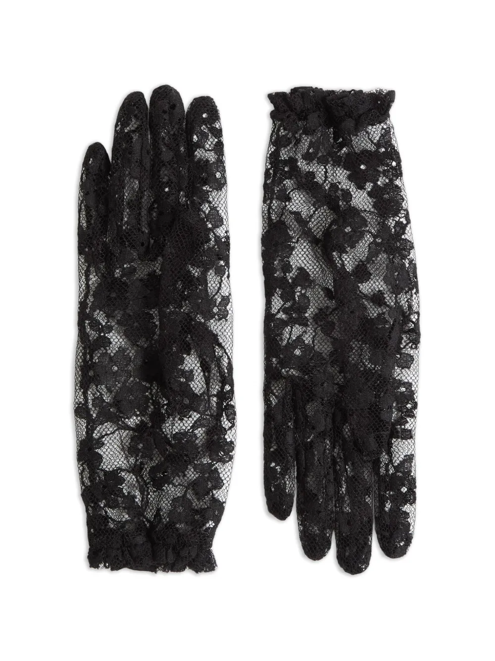 Valentino Garavani VLogo Signature Lace Gloves | Black | FARFETCH