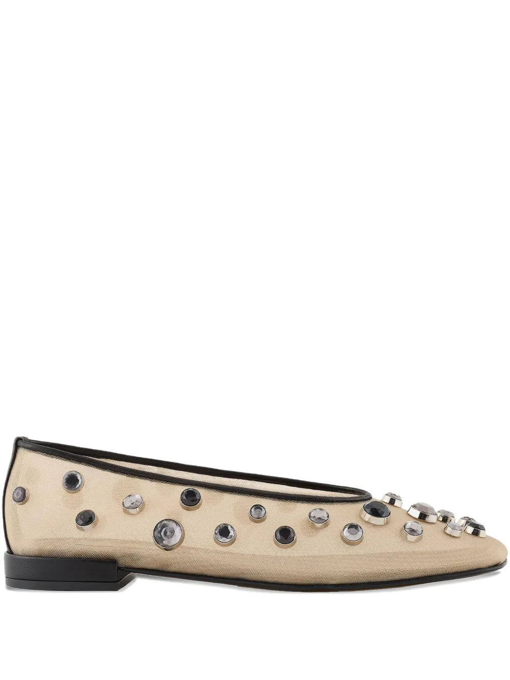 GIORGIO ARMANI RHINESTONE-EMBELLISHED BALLERINAS