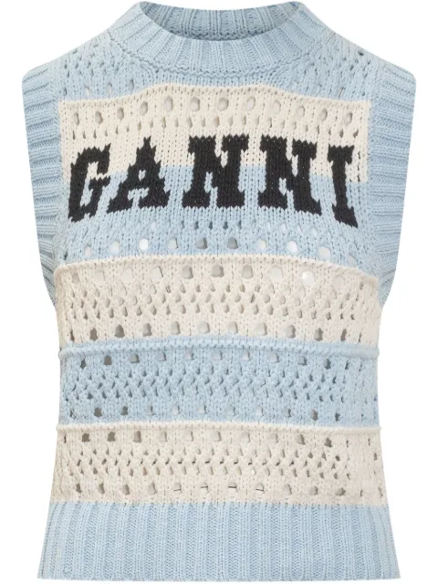 GANNI crochet-knit vest