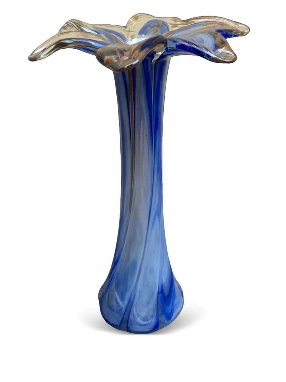 Les-Ottomans glass candlestick holder (30cm) | Blue | Image 1