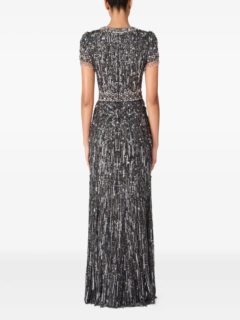 Jenny Packham Roxy Maxi Dress In Grey