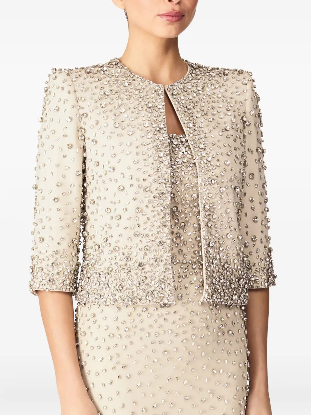 Shop Jenny Packham Darlin Jacket In Neutrals