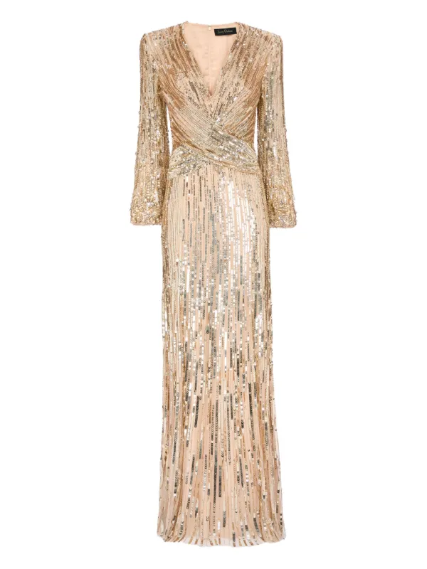gold shimmer bodycon dress Shop 1920s Dresses - Mermaid Sequin Maxi Dress main image 0