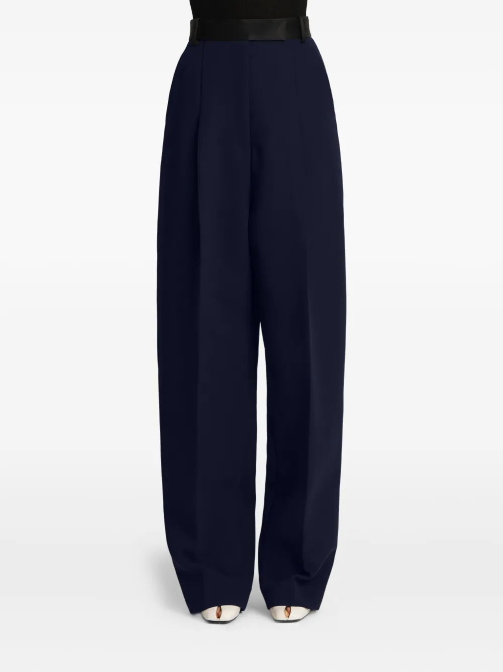 Khaite Cullen Pleated Trousers In Blue