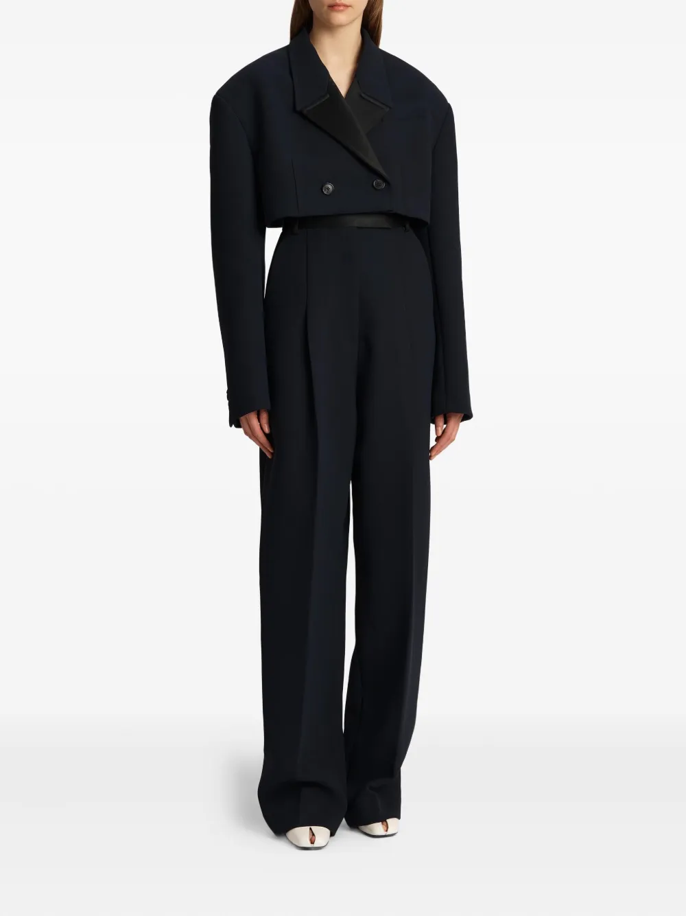 Khaite Cullen Pleated Trousers In Blue
