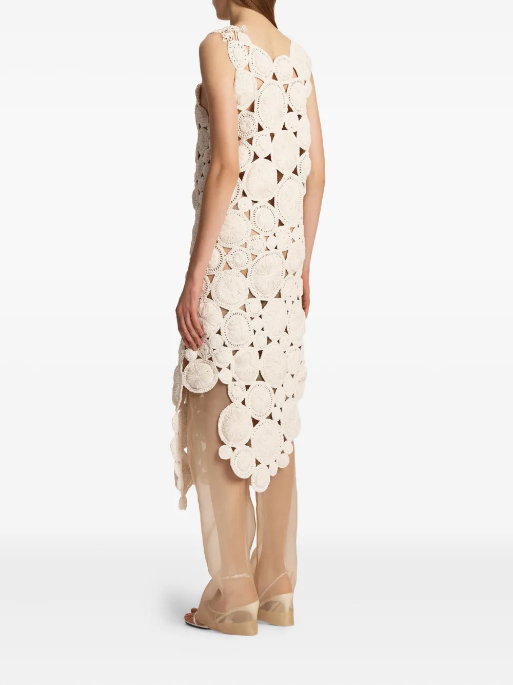 Khaite Avalon Circular-appliqué Maxi Dress In Neutral