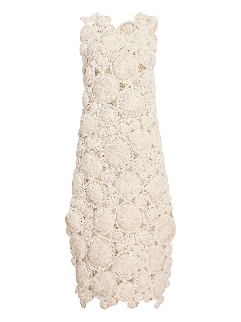Khaite Avalon Circular-appliqué Maxi Dress In Neutral