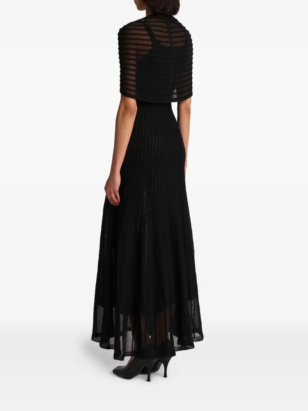 Khaite Thora Striped Dress In Black
