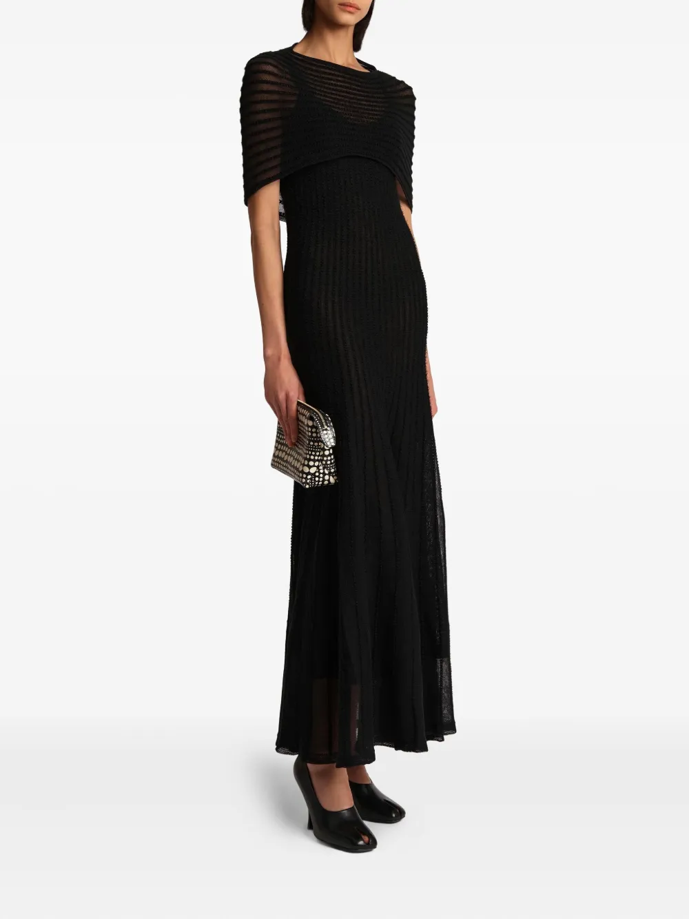 Khaite Thora Striped Dress In Black