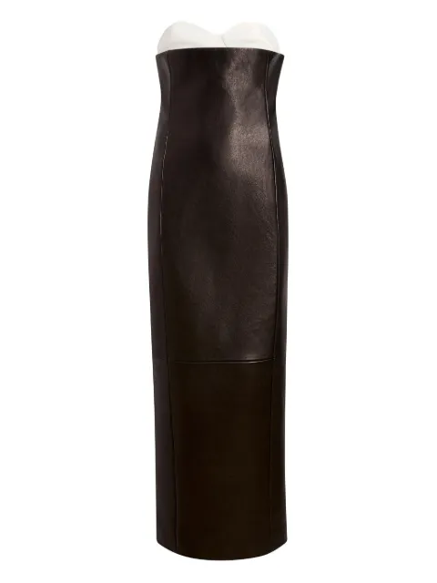 KHAITE Yael strapless leather maxi dress