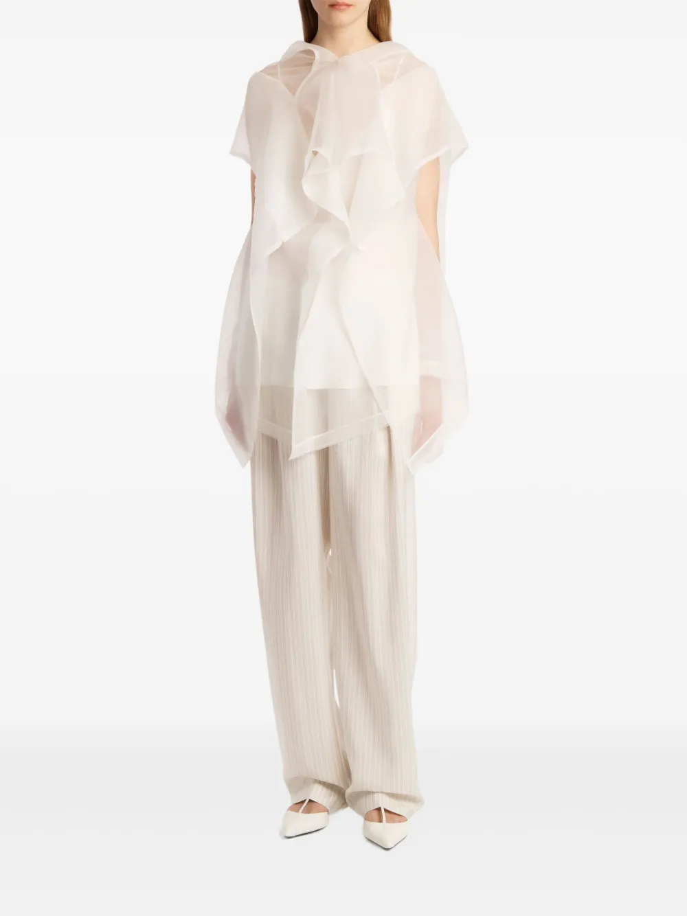 KHAITE Santana top met ruches - Wit