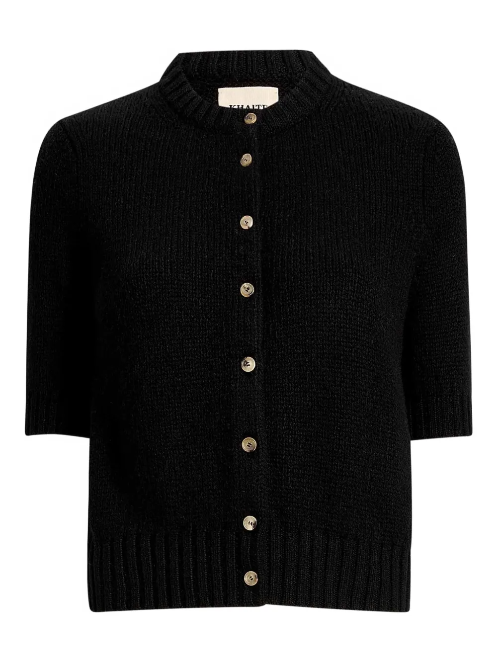 KHAITE short-sleeve button-up cardigan | Black | Image 1