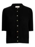 KHAITE short-sleeve button-up cardigan - Black