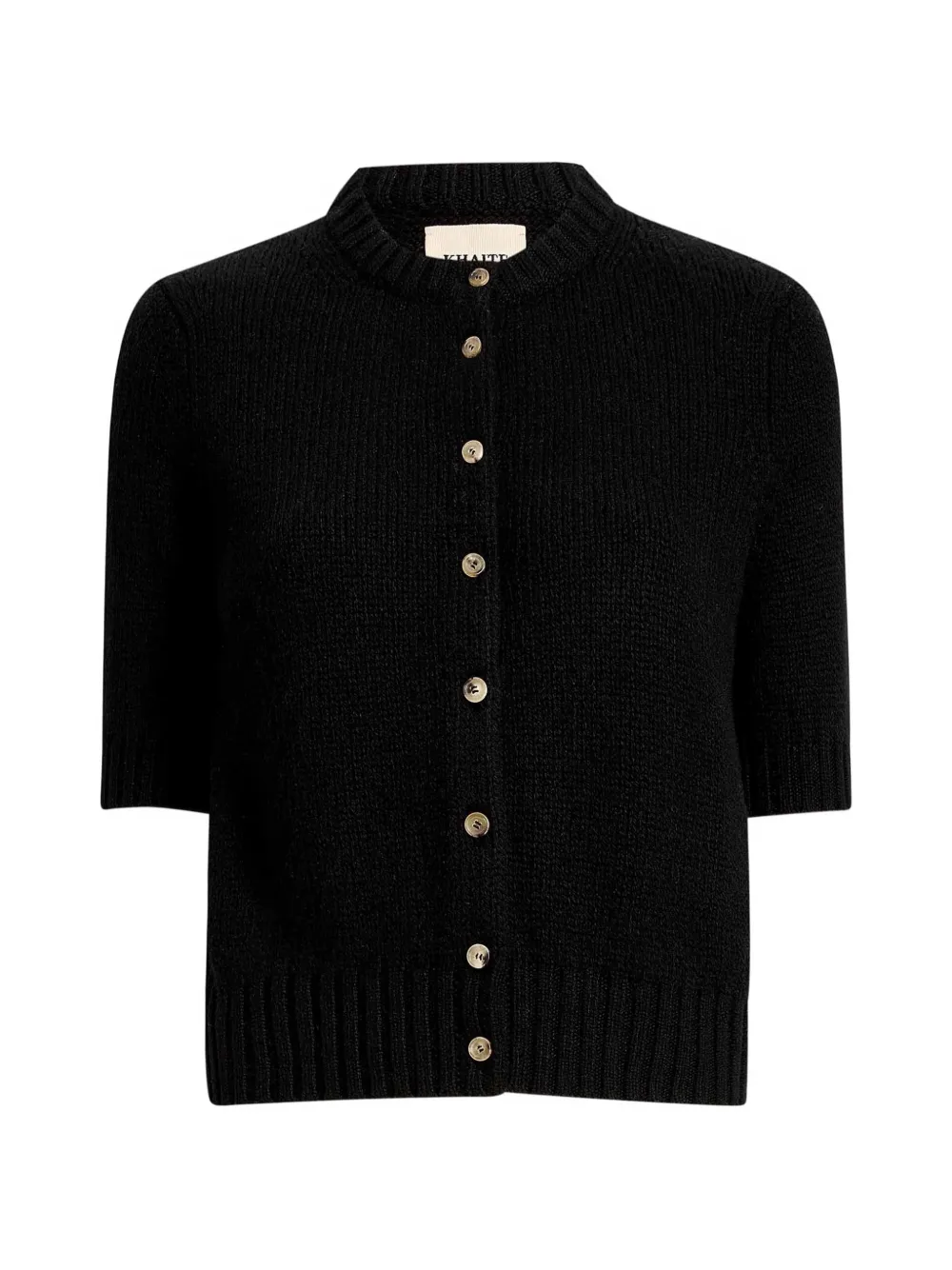 KHAITE Button-up vest met korte mouwen Zwart