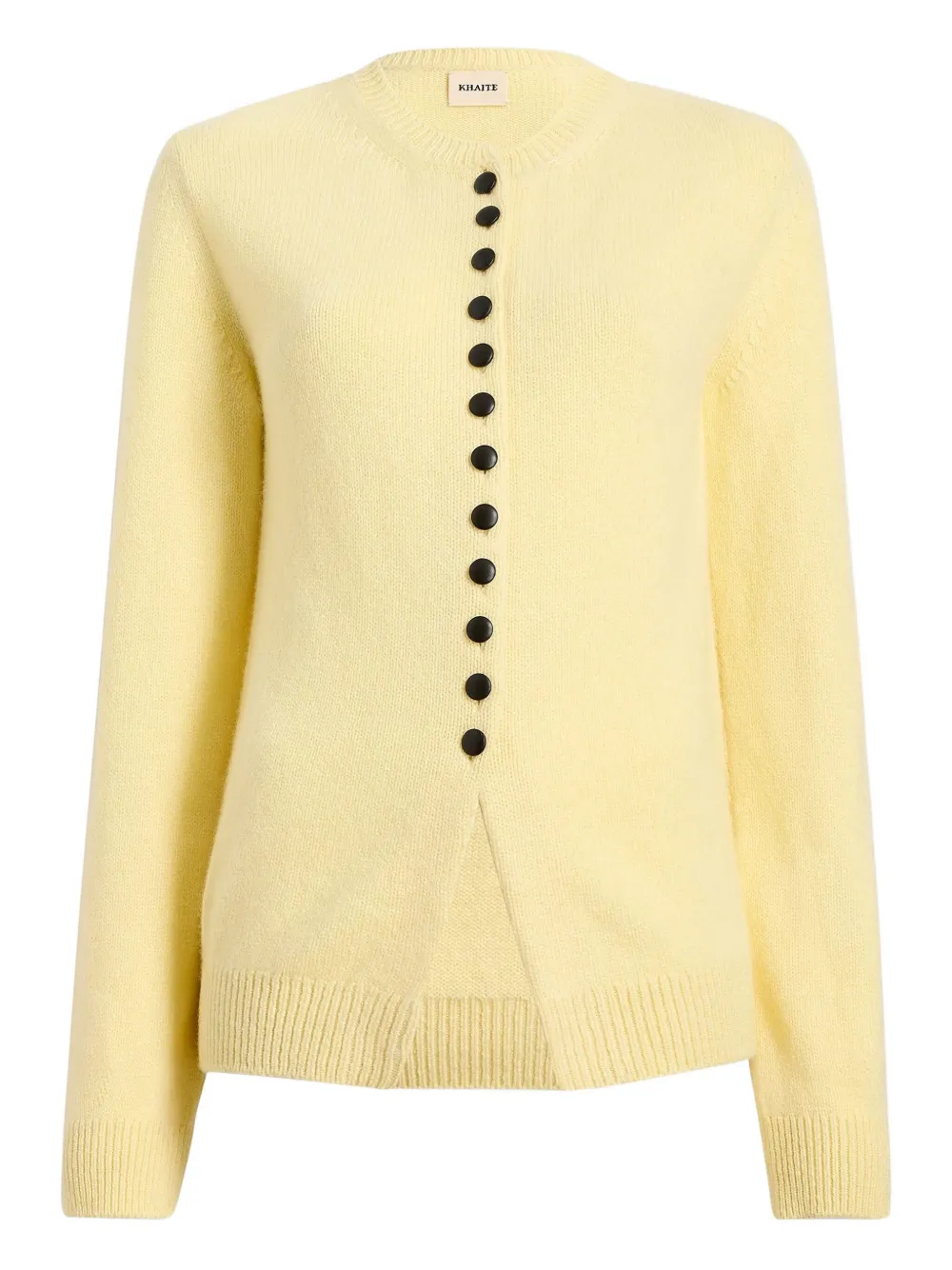 Khaite Josette Button Cardigan In Yellow