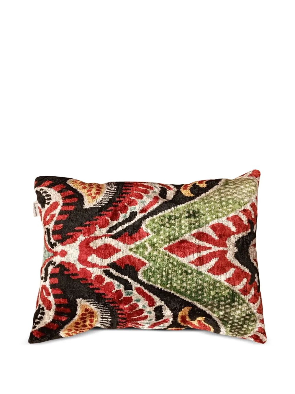 Les-Ottomans silk velvet cushion (50cm x 40cm) | Red | Image 1