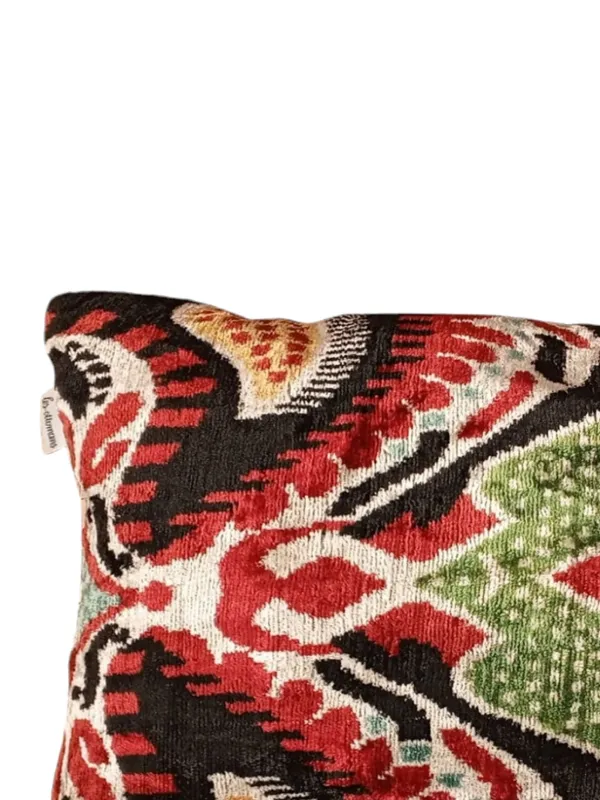 Les-Ottomans シルクベルベット クッション 50 x 40cm | レッド