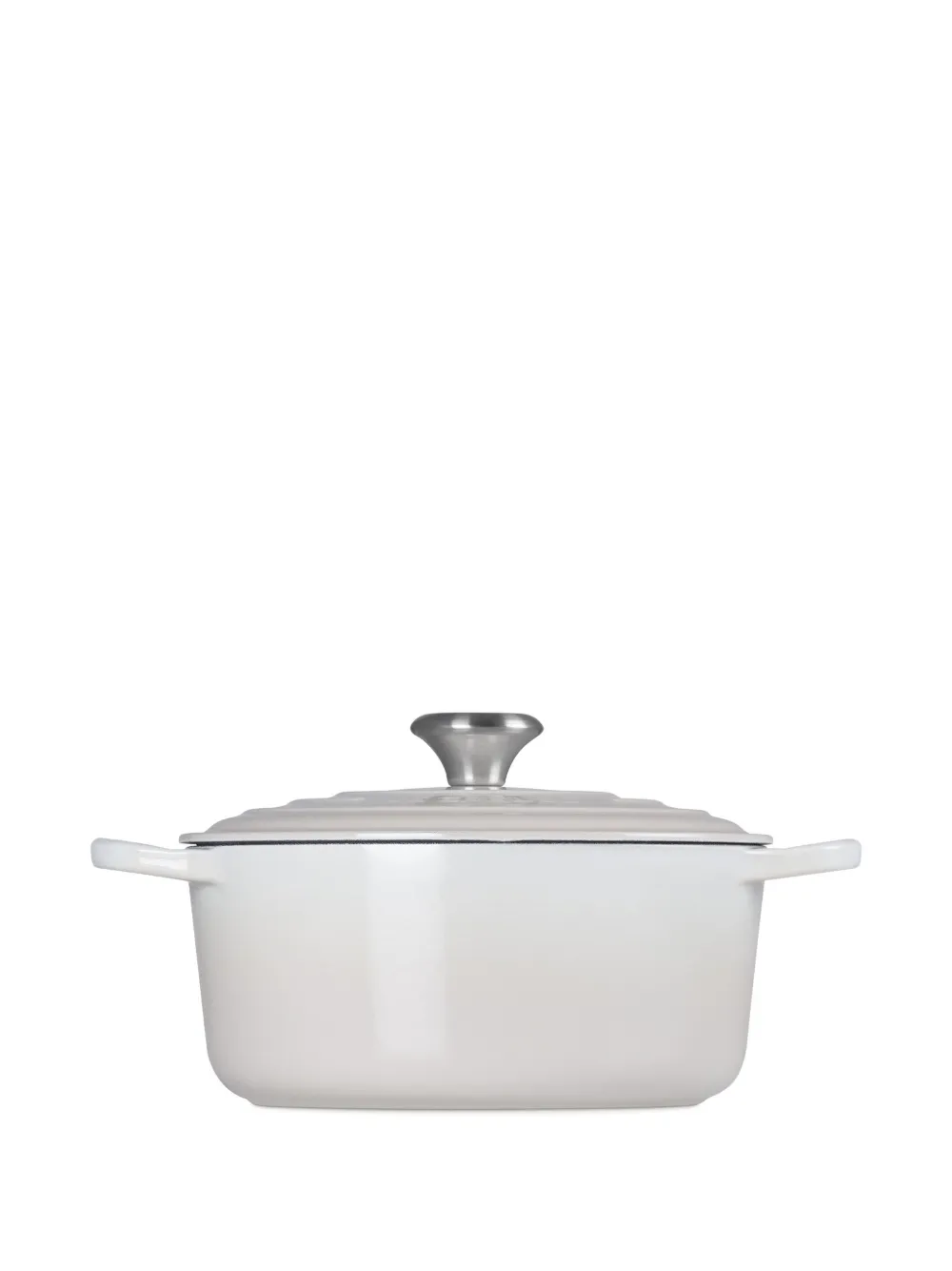 Le Creuset Cocotte Round Cast Iron Casserole Dish In White