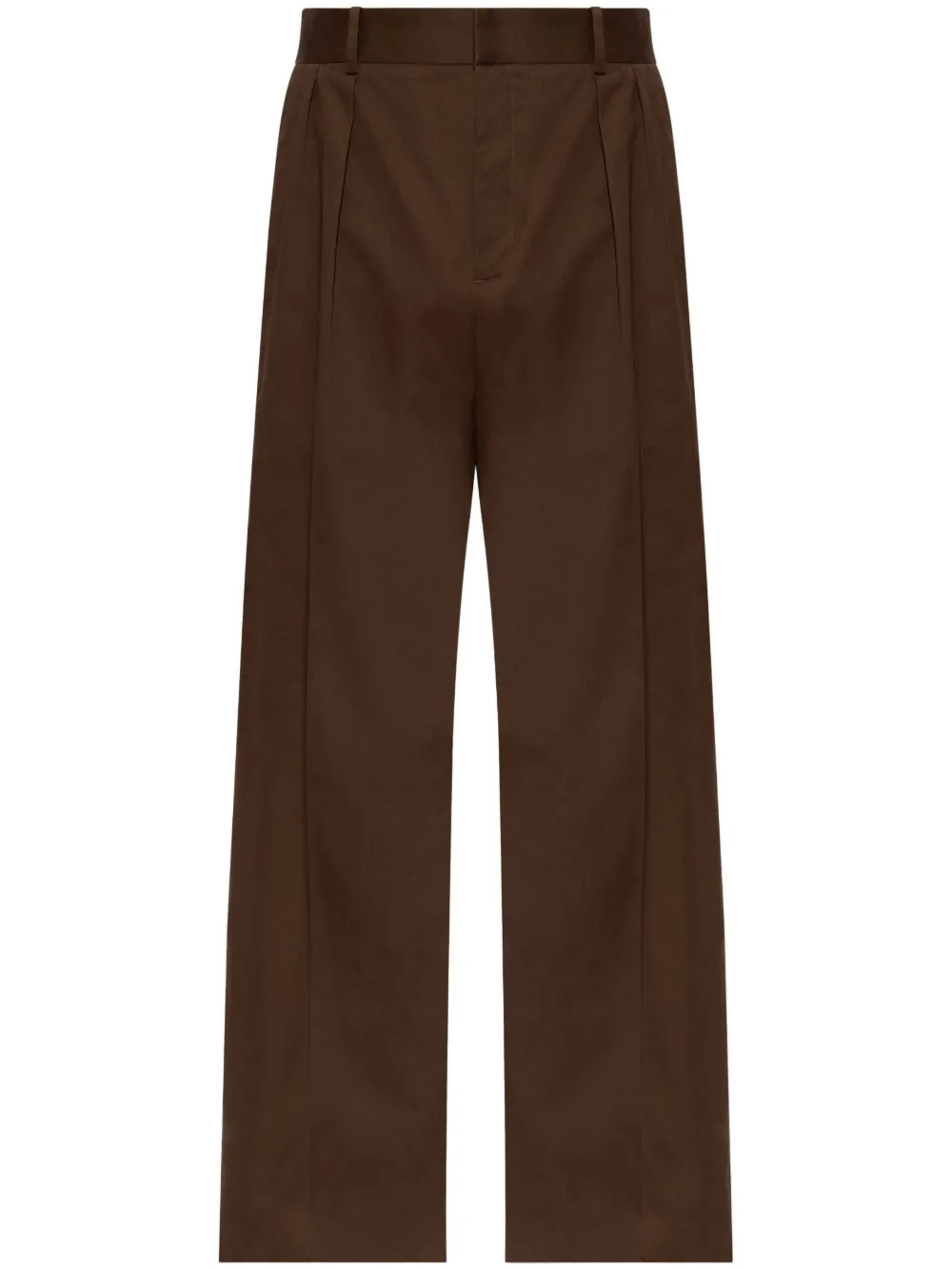 cotton wide-leg trousers